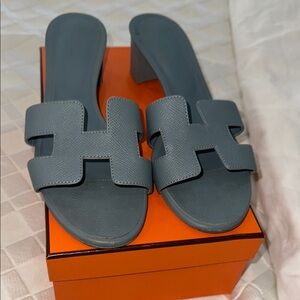 Hermes Oasis sandals light blue size 40